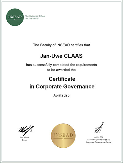 INSEAD Certificate in Corporate Governance
